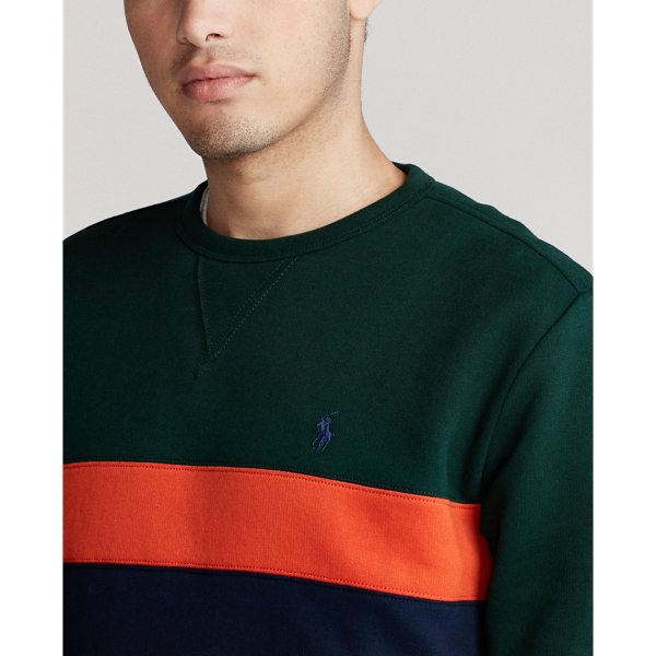 College Green Multi Striped Fleece Sweatshirt Polo Ralph Lauren 5