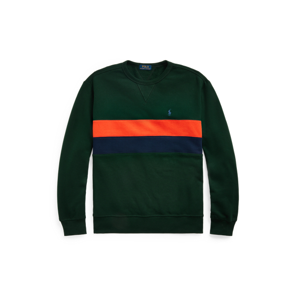 College Green Multi Striped Fleece Sweatshirt Polo Ralph Lauren 2