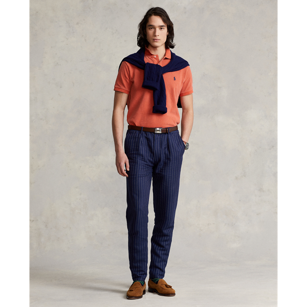 College Orange Custom Slim Fit Mesh Polo Shirt Polo Ralph Lauren 4