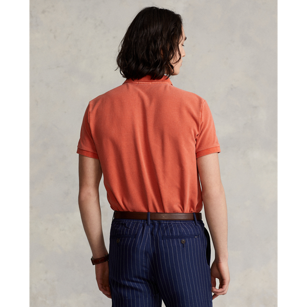 College Orange Custom Slim Fit Mesh Polo Shirt Polo Ralph Lauren 5