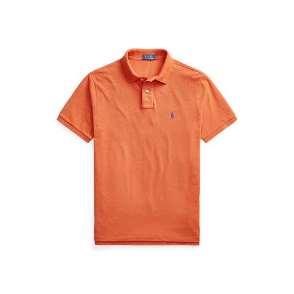 College Orange Custom Slim Fit Mesh Polo Shirt Polo Ralph Lauren 2
