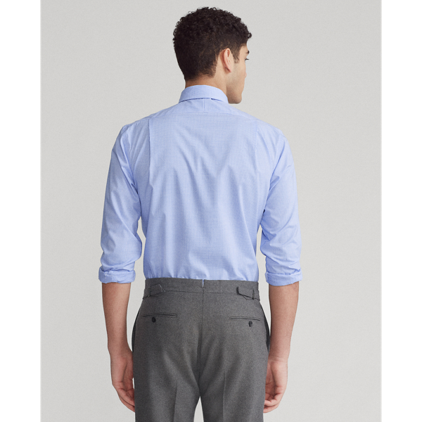Mini Blue/White Slim Fit Poplin Shirt Polo Ralph Lauren 5