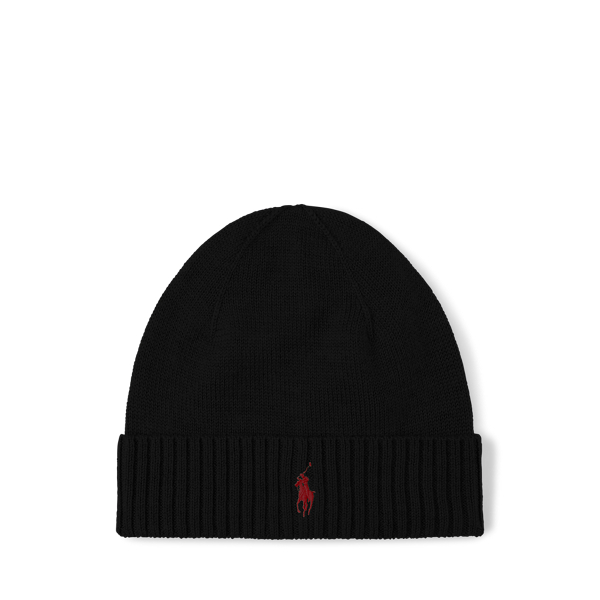 Black Cotton Beanie Hat Polo Ralph Lauren 1