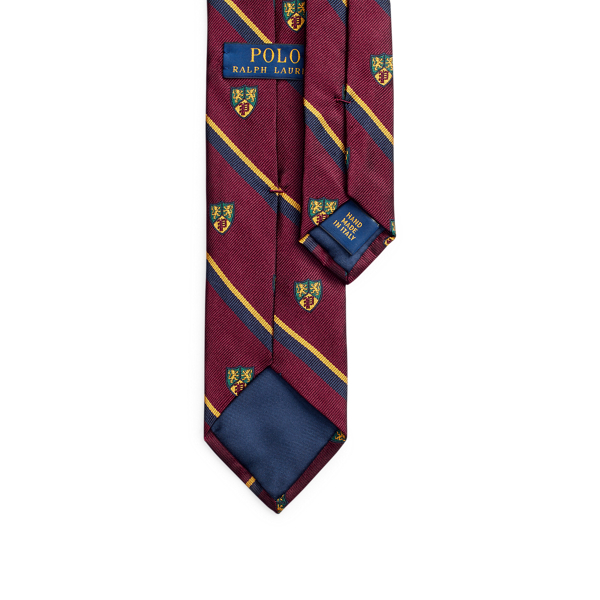 Wine Silk Narrow Club Tie Polo Ralph Lauren 2