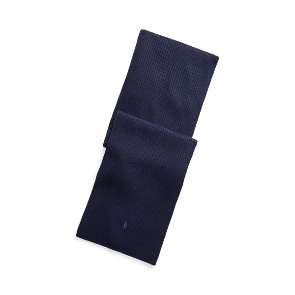 Rib-Knit Merino Wool Scarf