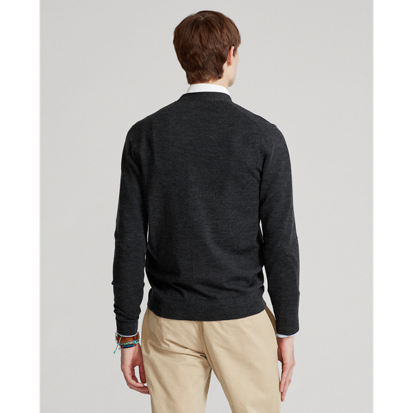 Cardigan in lana lavabile Slim-Fit Polo Ralph Lauren in Granito scuro m&eacute;lange 5