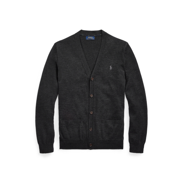 Cardigan in lana lavabile Slim-Fit Polo Ralph Lauren in Granito scuro m&eacute;lange 2