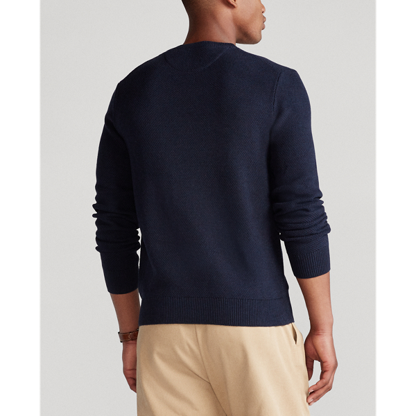 Jersey de algod&oacute;n de cuello redondo Polo Ralph Lauren en Jaspeado azul marino 5