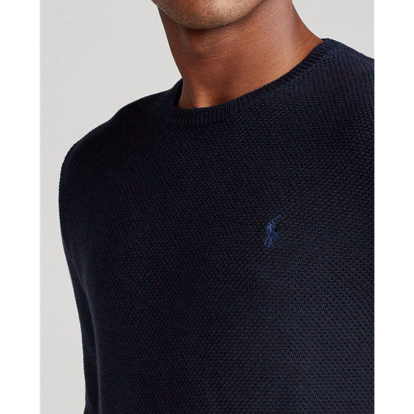 Jersey de algod&oacute;n de cuello redondo Polo Ralph Lauren en Jaspeado azul marino 6