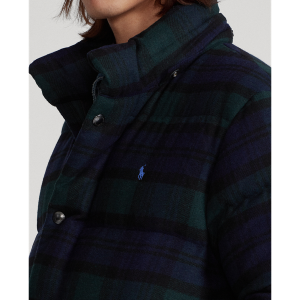 Blackwatch Tartan Wool-Blend Down Jacket Polo Ralph Lauren 5