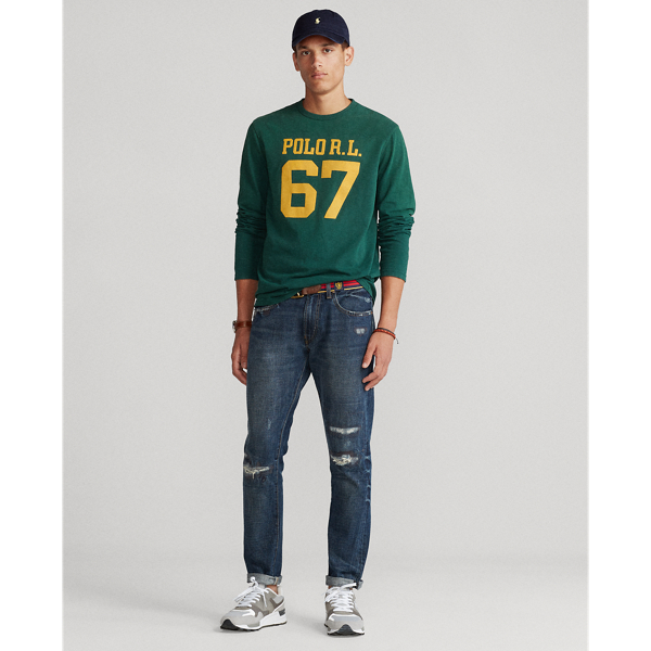 College Green Custom Slim Fit Jersey Graphic T-Shirt Polo Ralph Lauren 4