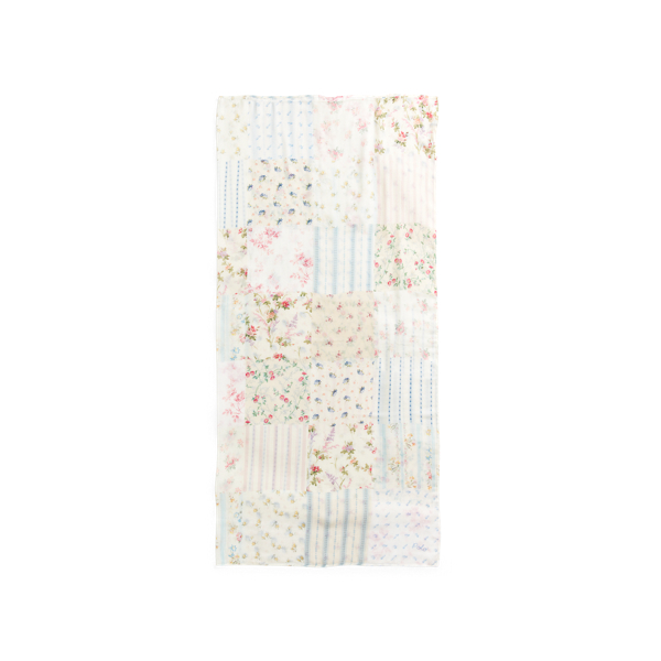 Cream Multi Patchwork Floral Scarf Polo Ralph Lauren 2