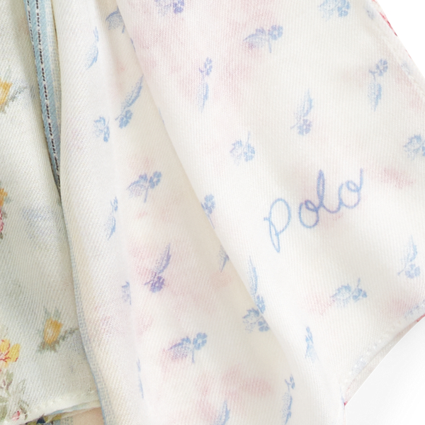 Cream Multi Patchwork Floral Scarf Polo Ralph Lauren 3