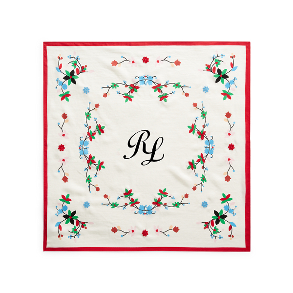 White Multi Beaded Silk Scarf Polo Ralph Lauren 2