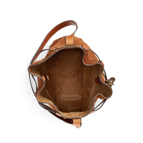 Sac seau Bellport en daim Polo Ralph Lauren en Cannelle 5