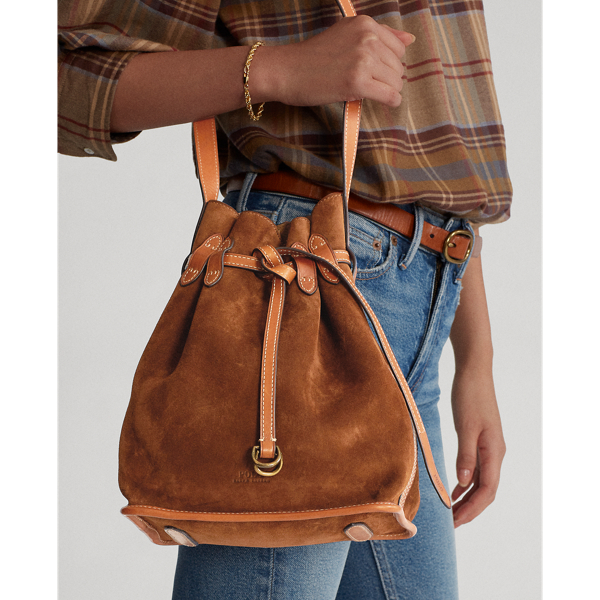Sac seau Bellport en daim Polo Ralph Lauren en Cannelle 7