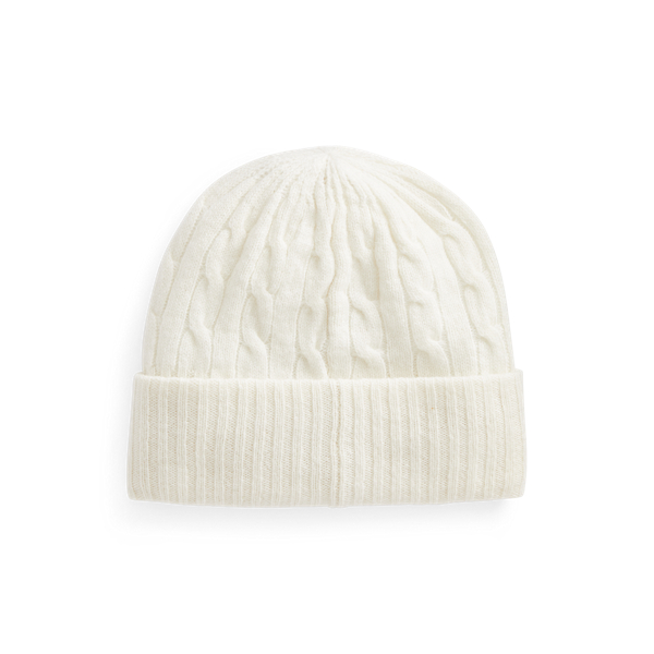 Cream Cable-Knit Wool-Cashmere Hat Polo Ralph Lauren 2