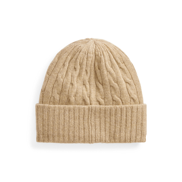 Camel Cable-Knit Wool-Cashmere Hat Polo Ralph Lauren 2