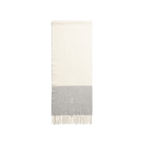Cream/Lt Vintage Heather Colour-Blocked Wool Scarf Polo Ralph Lauren 2