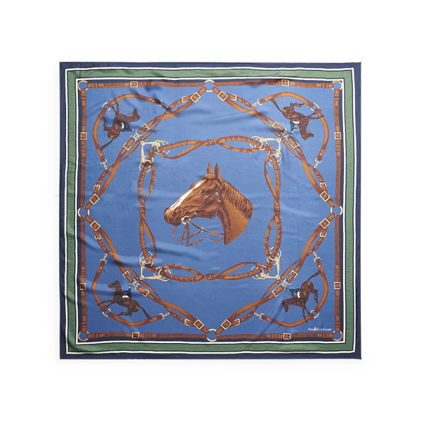 Blue Equestrian Silk Scarf Polo Ralph Lauren 2