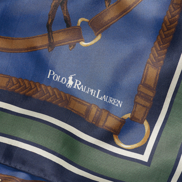 Blue Equestrian Silk Scarf Polo Ralph Lauren 3