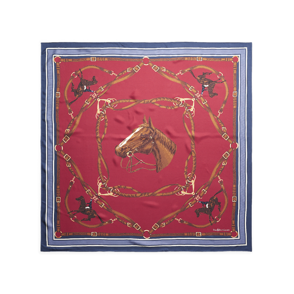 Red Equestrian Silk Scarf Polo Ralph Lauren 2