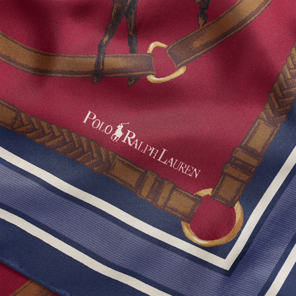 Red Equestrian Silk Scarf Polo Ralph Lauren 3