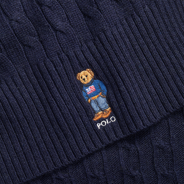 Navy/Cream Polo Bear Hat &amp; Scarf Gift Set Polo Ralph Lauren 3