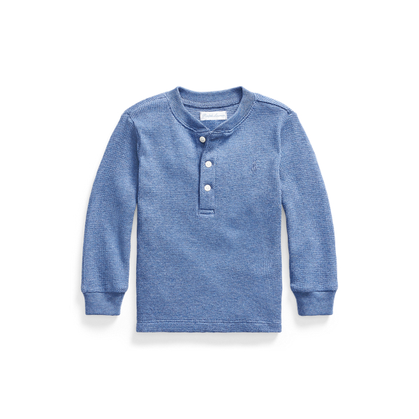 Waffle-Knit Henley Baby Boy in 1