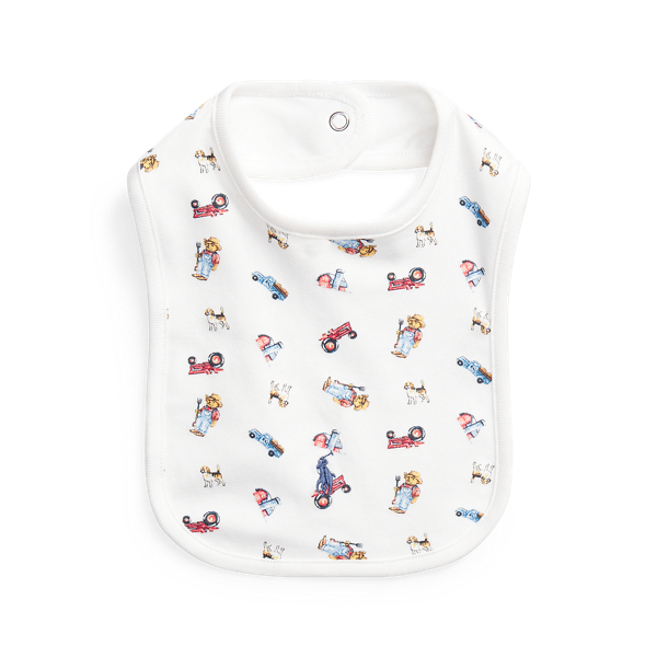 Polo Bear-Print Cotton Bib Baby Boy 1