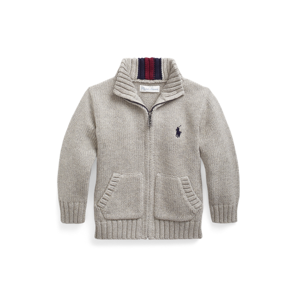 Pull en coton enti&egrave;rement zipp&eacute;