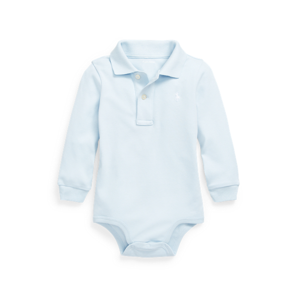 Soft Cotton Long Sleeve Polo Bodysuit for Baby Boy Ralph Lauren UK