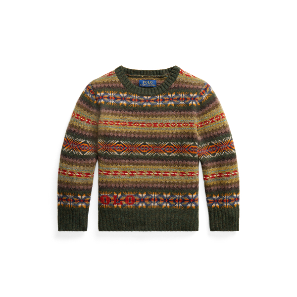 Logo Fair Isle Wool Jumper Boys 1.5-6 Years 1