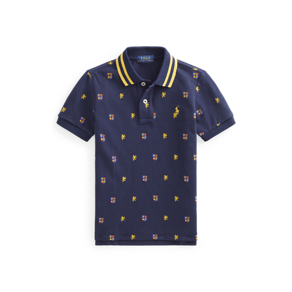 Crest-Print Cotton Mesh Polo Boys 1.5-6 Years 1
