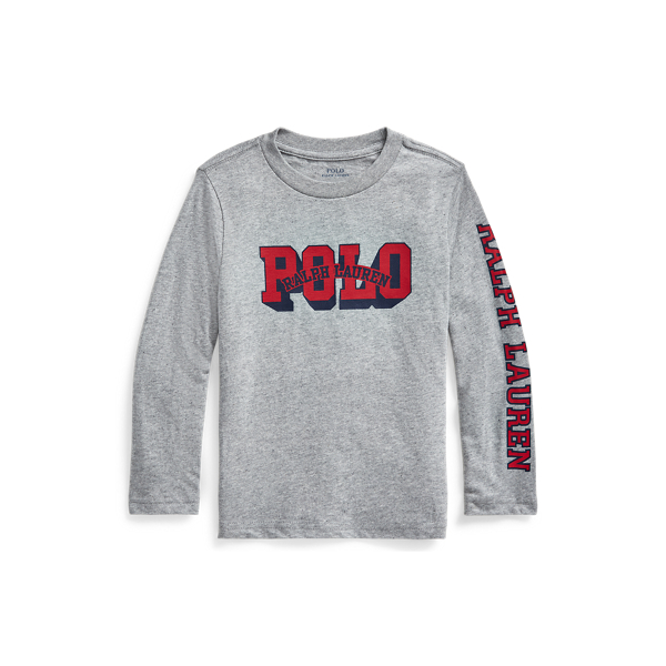 Maglietta in cotone a maniche lunghe con logo Boys 1.5-6 Years in 1