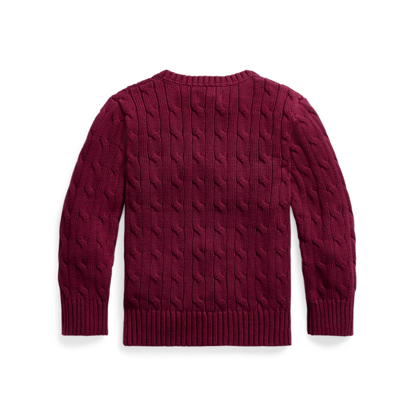 Classic Wine Cable-Knit Cotton Jumper Boys 1.5-6 Years 2