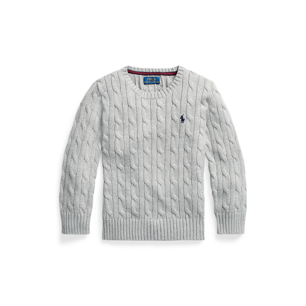 League Heather Cable-Knit Cotton Sweater Boys 2-7 1
