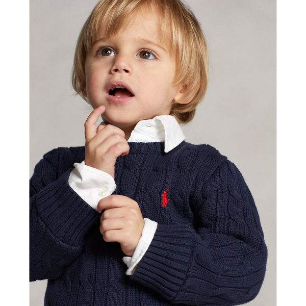 Baumwollpullover mit Zopfmuster Boys 1.5-6 Years in Navy 7