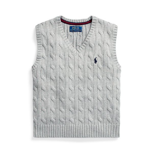 Cable-Knit Cotton Sweater Vest BOYS 1.5-6 YEARS em 1