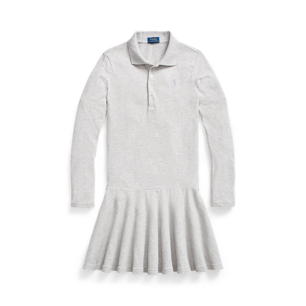 Mesh Long-Sleeve Polo Dress