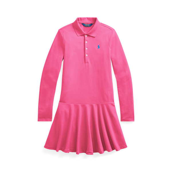Robe Polo manches longues en piqu&eacute; Girls 7-14 Years en 1