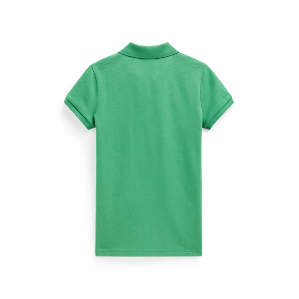 Optic Green/College Pink Big Pony Stretch Mesh Polo Girls 7-14 Years 2