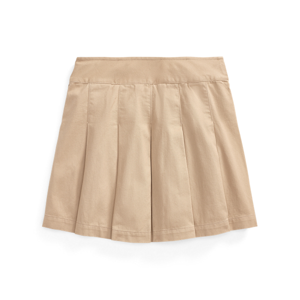 Classic Khaki Pleated Cotton Chino Skirt GIRLS 7-14 YEARS 2