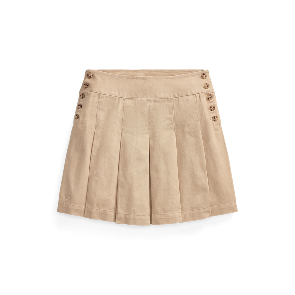 Pleated Cotton Chino Skirt GIRLS 7-14 YEARS 1