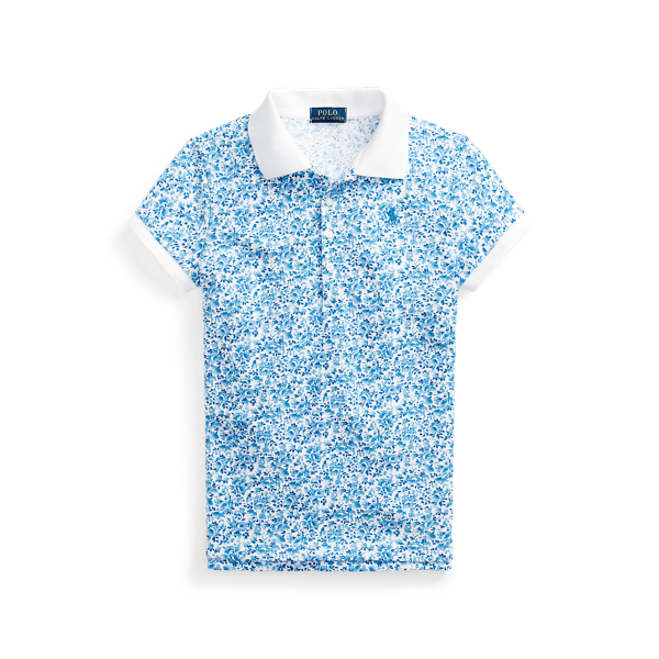 Floral Stretch Mesh Polo GIRLS 7-14 YEARS 1