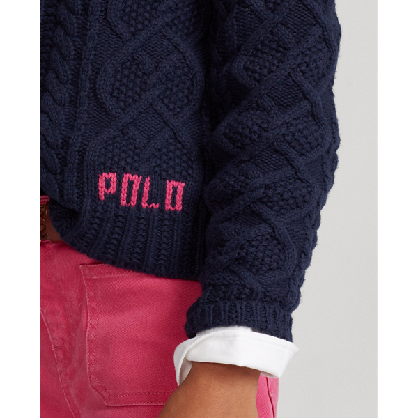 Navy Multi Aran-Knit Fun Jumper Girls 7-16 6