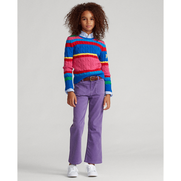 Pink Multi Striped Cable-Knit Jumper GIRLS 7-14 YEARS 3