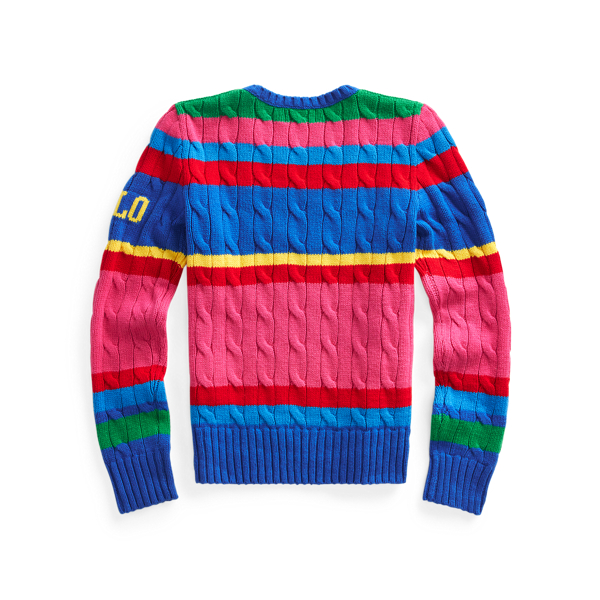 Pink Multi Striped Cable-Knit Jumper GIRLS 7-14 YEARS 7