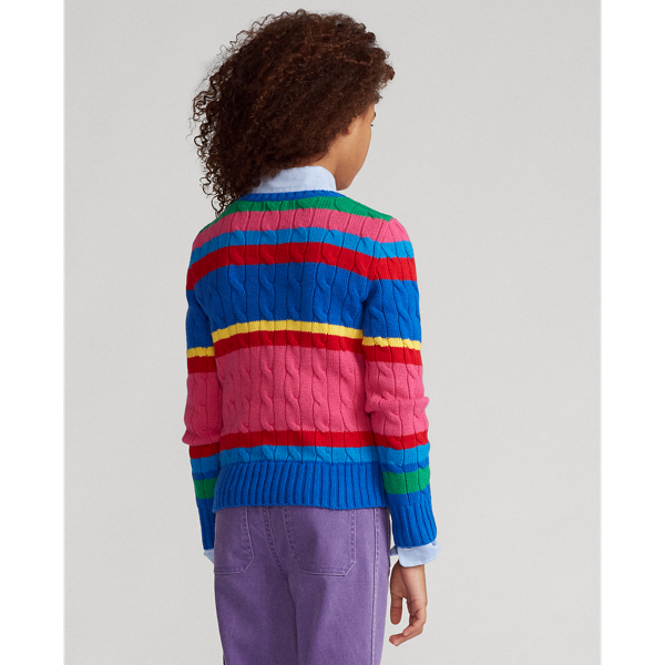 Pink Multi Striped Cable-Knit Jumper GIRLS 7-14 YEARS 5