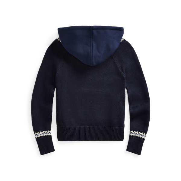 Navy Fair Isle Hooded Jumper Girls 7-14 Years 2